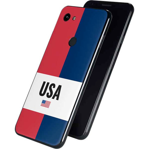 American Flag Color Block Google Pixel 3a Skin